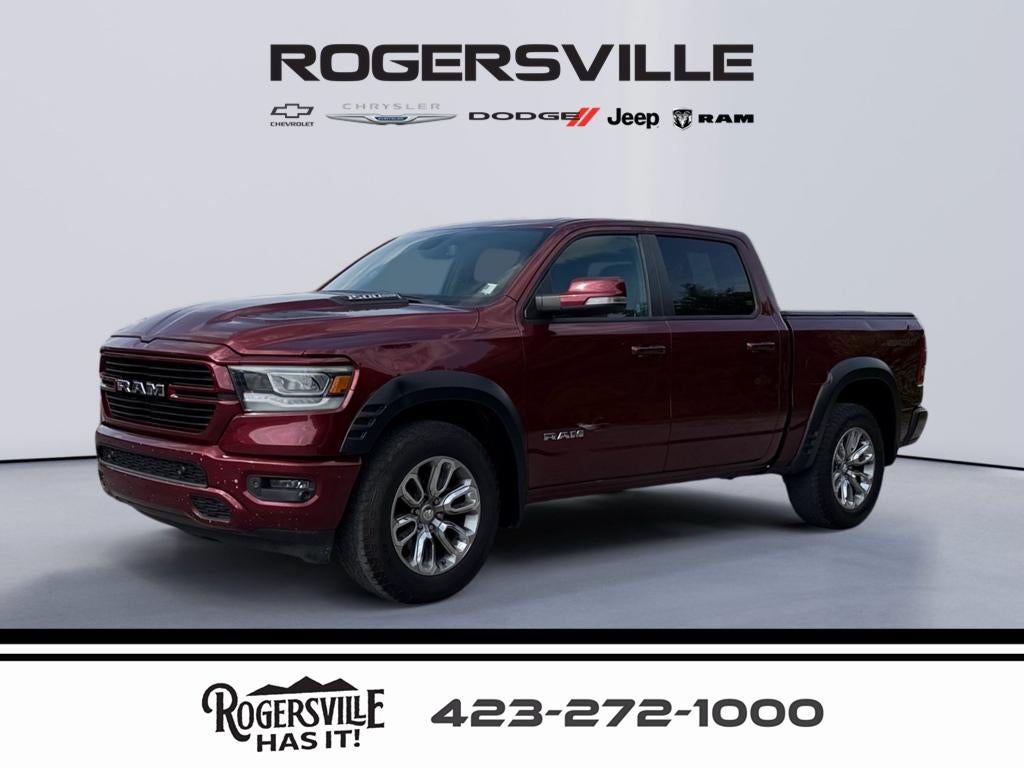 2020 RAM 1500 Laramie in Red — front three-quarter view