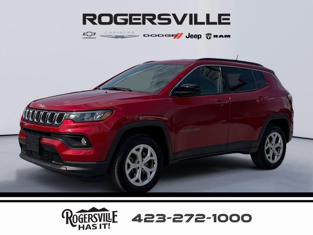 2024 Jeep Compass Latitude in Red — front three-quarter view
