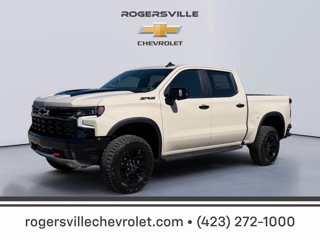 2026 Chevrolet Silverado 1500 ZR2 in White Sands — front three-quarter view
